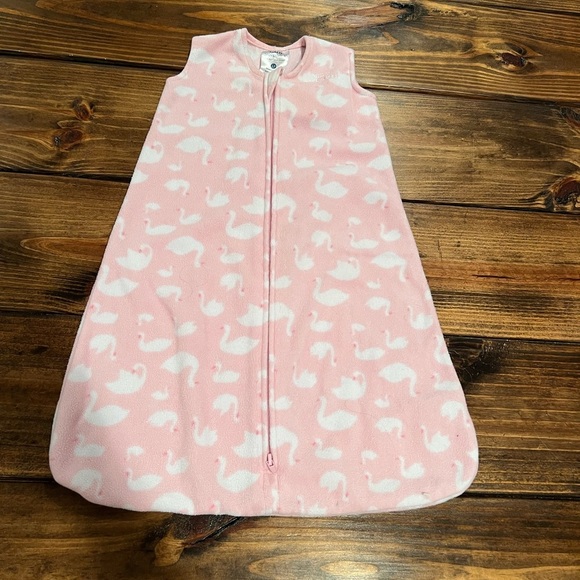 Halo Sleepsack Pink and White Swan Girl Infant, small, 0-3 months, zipper, GUC - Picture 1 of 6
